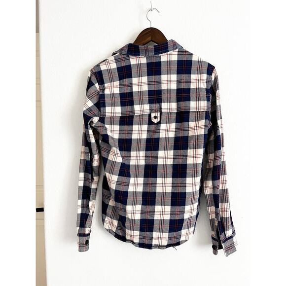 Scotch & Soda Thick Cotton Flannel Button Down Shirt Plaid Blue Small - Picture 3 of 9